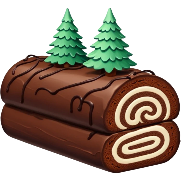 Christmas chocolate log cake emoji
