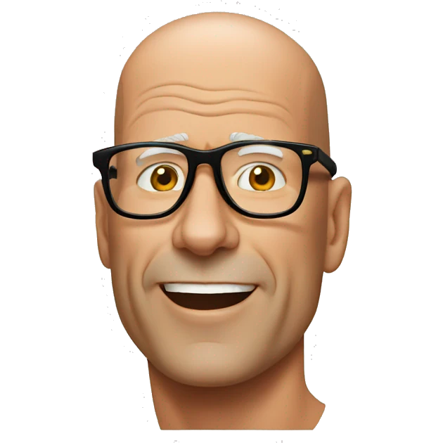 Bruce Willis with glasses emoji