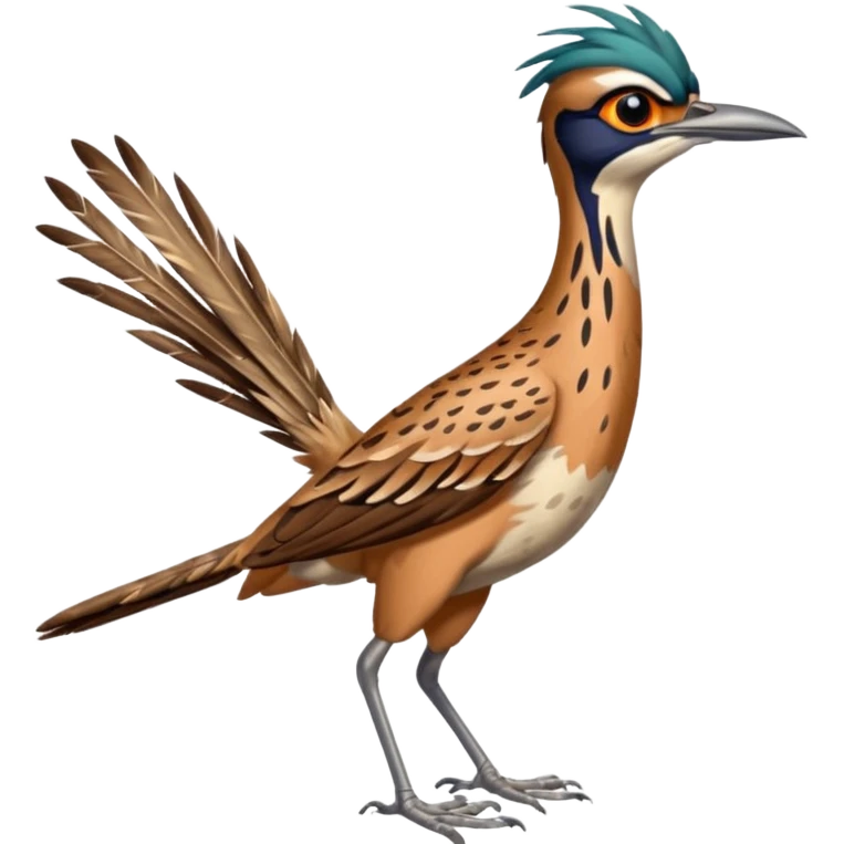 realistic roadrunner bird emoji, actual colors emoji
