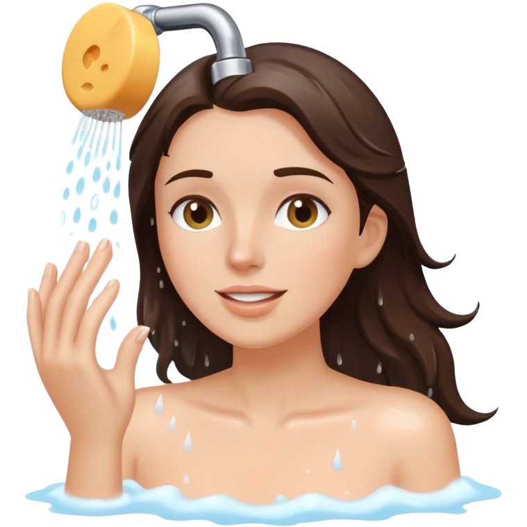 Brunette White women  showering emoji