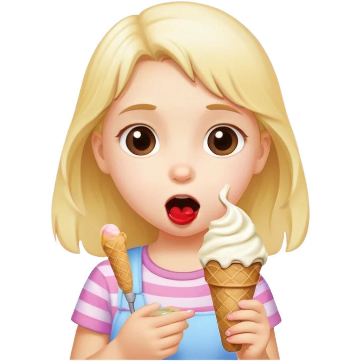 little girl eating ice cream  emoji