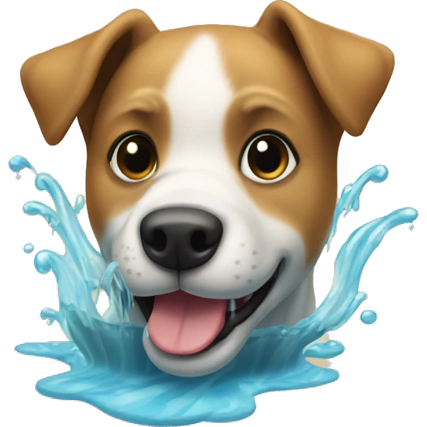 Perro en el agua emoji