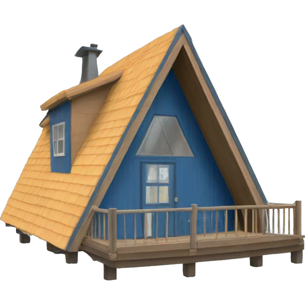 blue a-frame cabin emoji