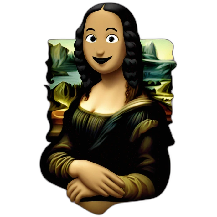 Mona Lisa with neck tattoo emoji