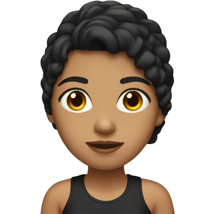 Latina girl wearing black tight shorts emoji