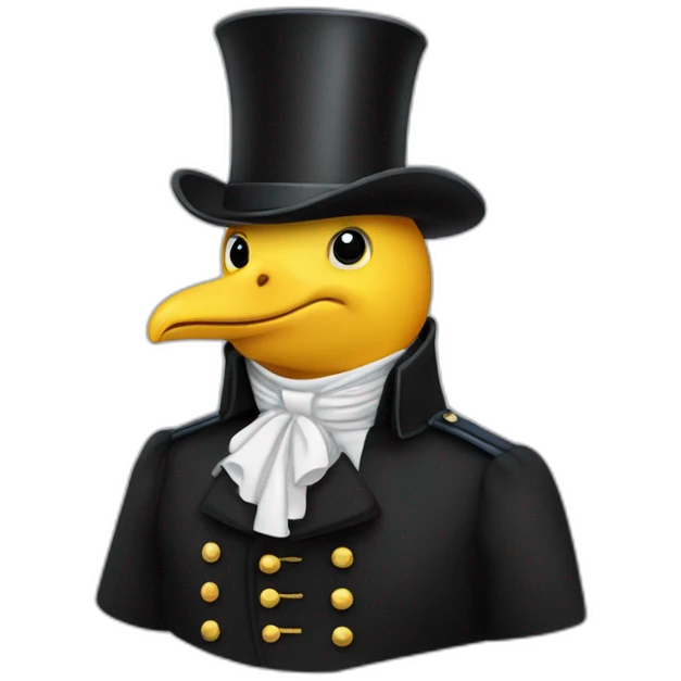 Manchot avec un chapeau Napoléon  emoji