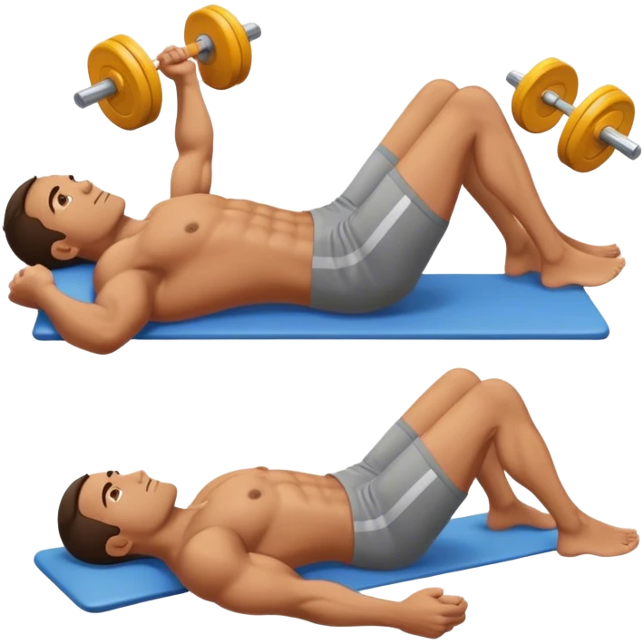lying down man weighted glute bridges emoji