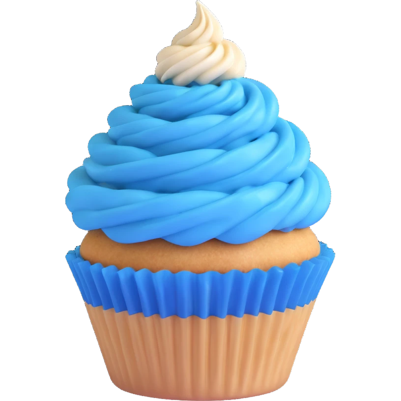 Change the icing to blue, keep the 3D emoji style. emoji