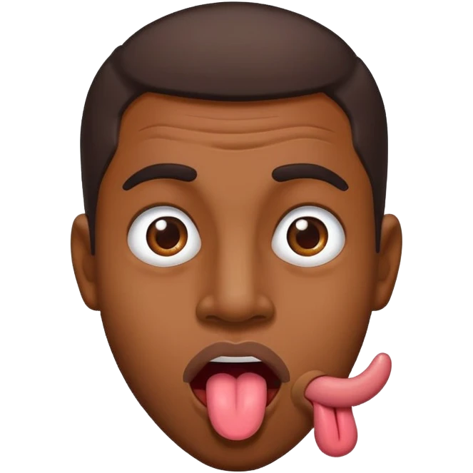 Brown man sticking tongue out  emoji
