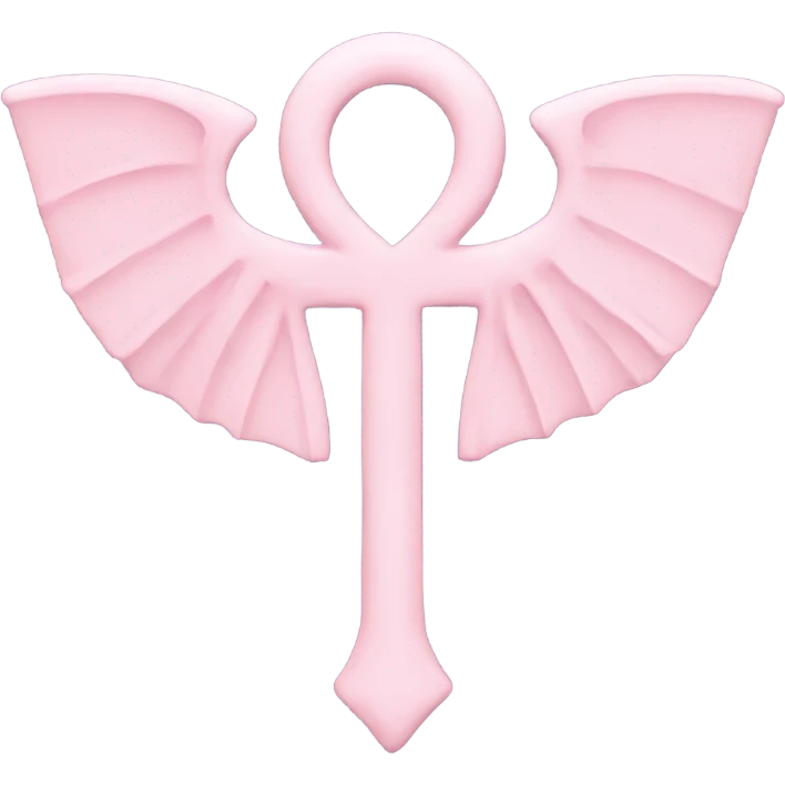 Light pink ankh with bat wings  emoji