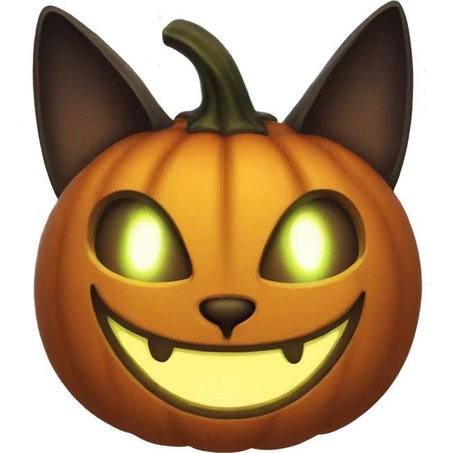 Cat glowing Jack-o-lantern emoji