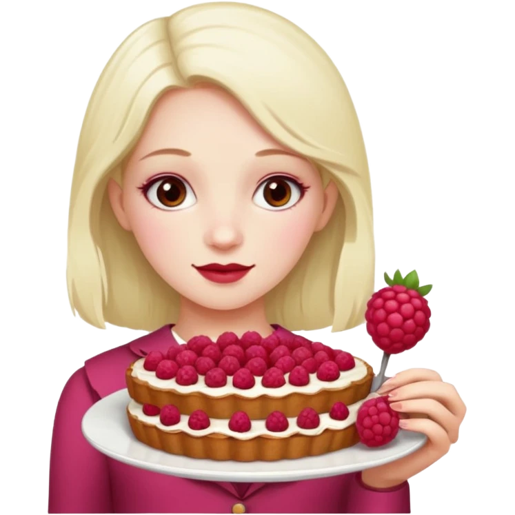 Raspberry torte human full body and legs girl with a raspberry barrette on her head emoji