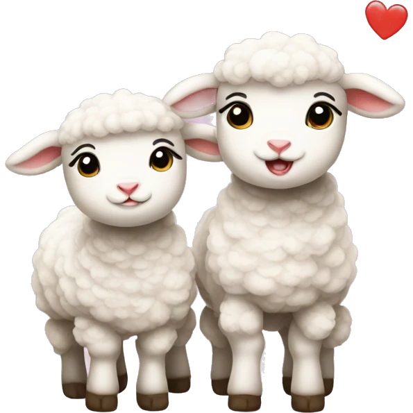 Little lambs in love   emoji