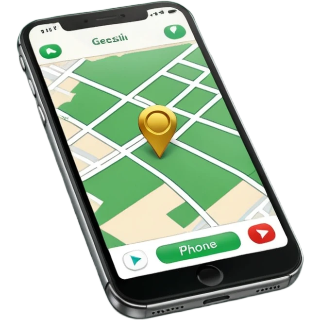 dark green geotag pointing to map on dark green iphone display emoji