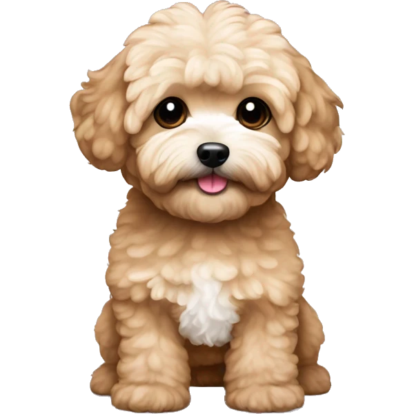 light brown maltipoo with white chest emoji