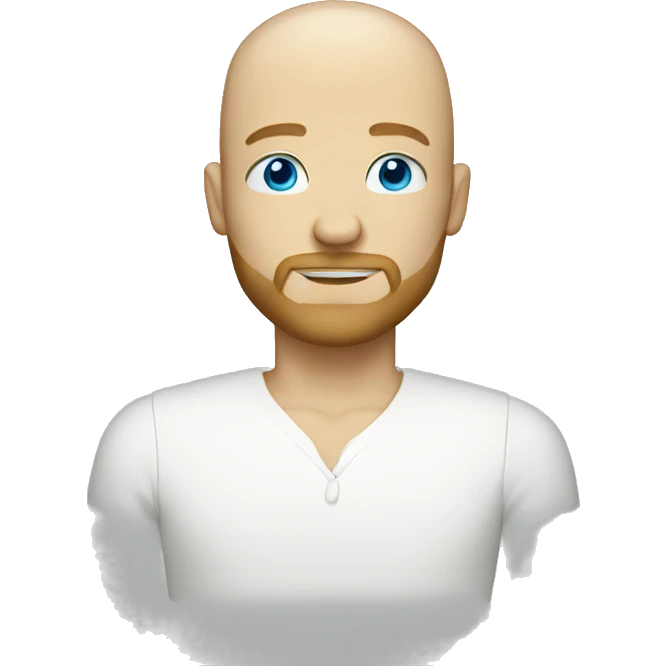 Bald man with blue eyes and short blonde beard emoji