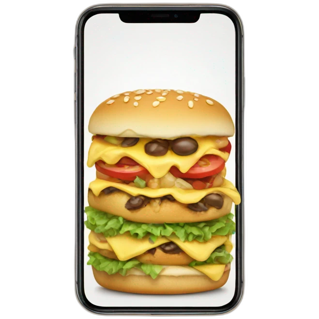 Iphone with food emoji