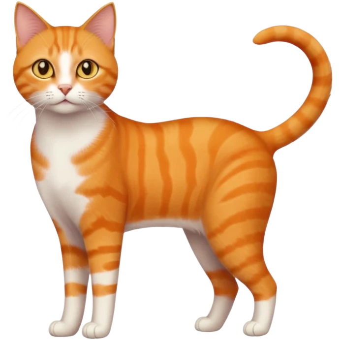 full body orange domestic shorthair slim cat with yellow/orange eyes  emoji