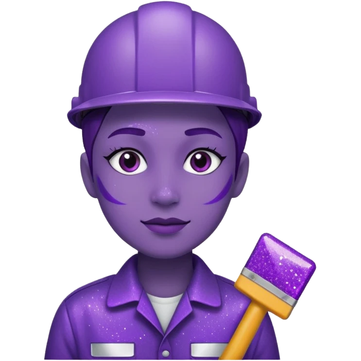 Purple Glitter worker emoji