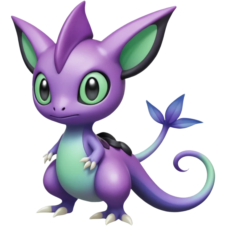 Violet-purple-black-white-gradients Meloetta-Larvitar-Axew-Grovyle-Pokémon-Fakémon-creature emoji