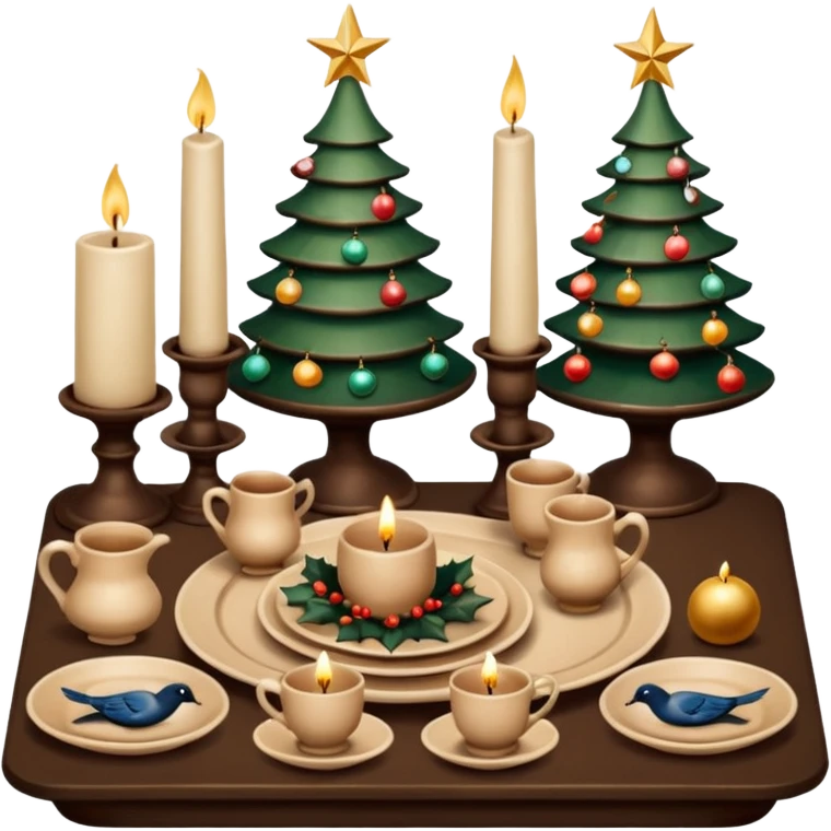  plates, cups, candlesticks, pendants, birds, horses, Christmas tree toys with potter  emoji