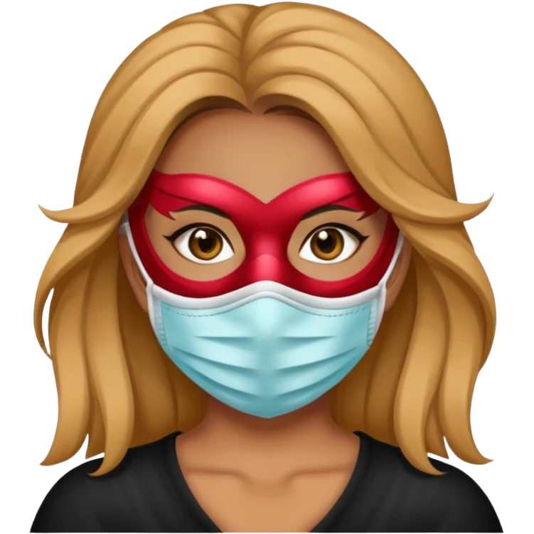 a girl wearing mask emoji