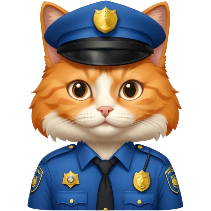 oranh fluffy cat - police officer emoji