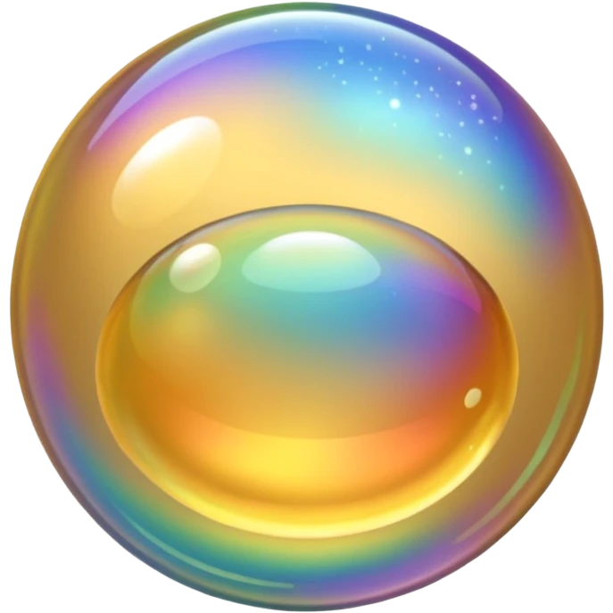 gold transparent sparkling bubble emoji