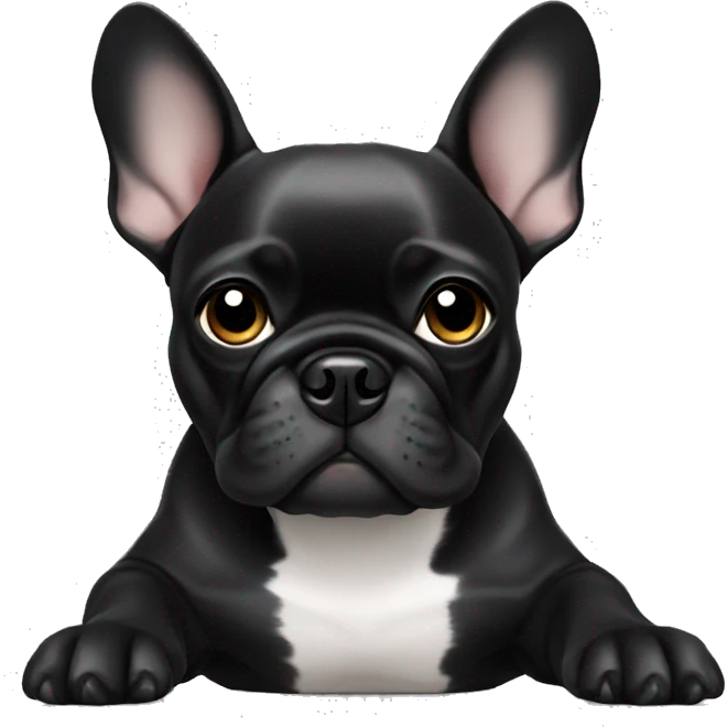 Black Frenchie laying  emoji