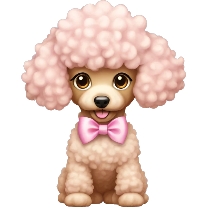 Light pink bow poodle emoji