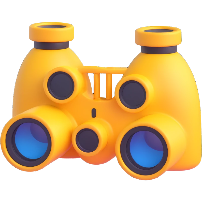 binoculars, playful 3d emoji style, no text emoji