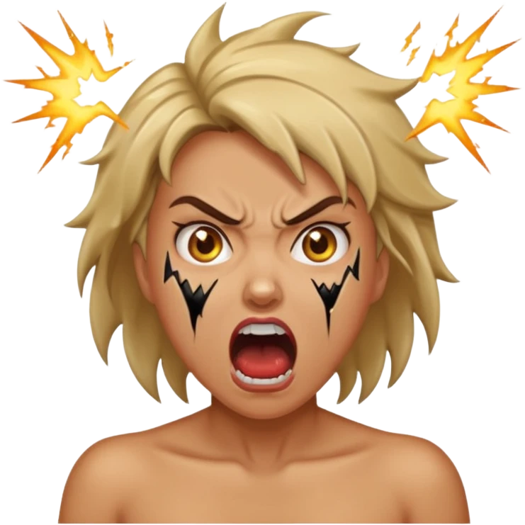 angry electrocuted woman emoji