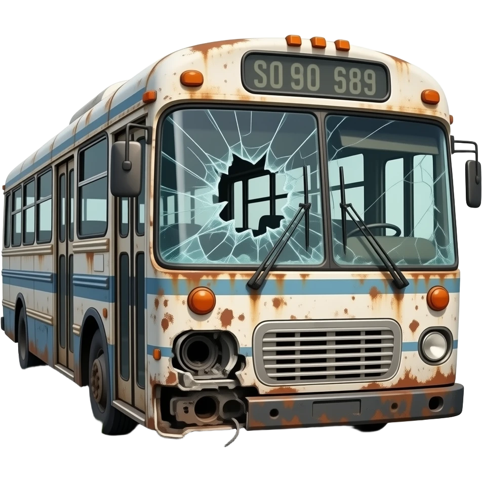 abandoned crashed bus emoji