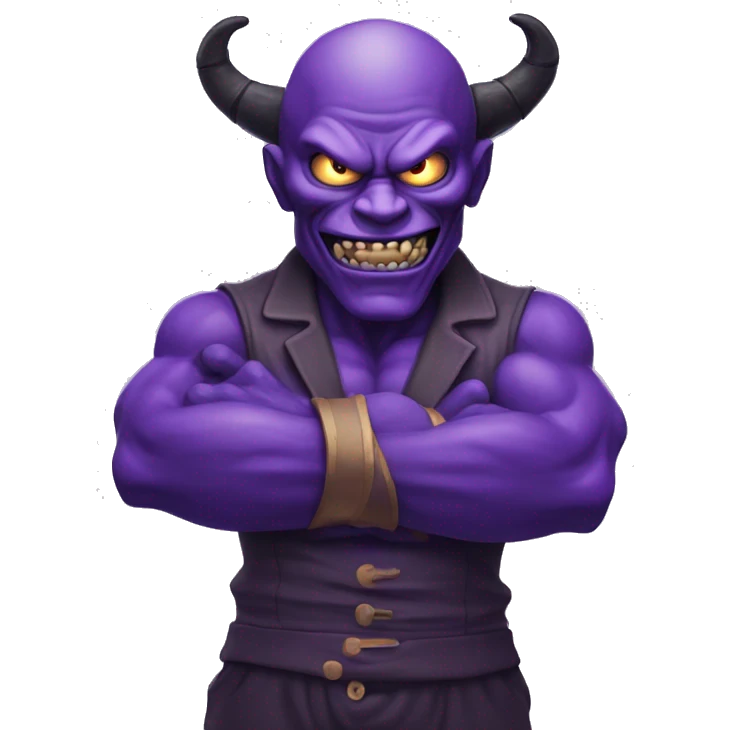 a purple demon rubbing his hands together menacingly emoji