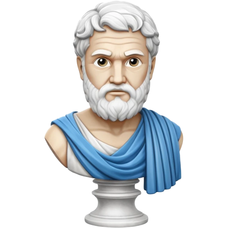 Greek philosopher hyper-realistic white precious marble statue  emoji