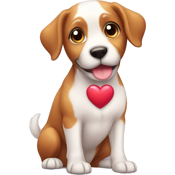 cute dog with heart emoji