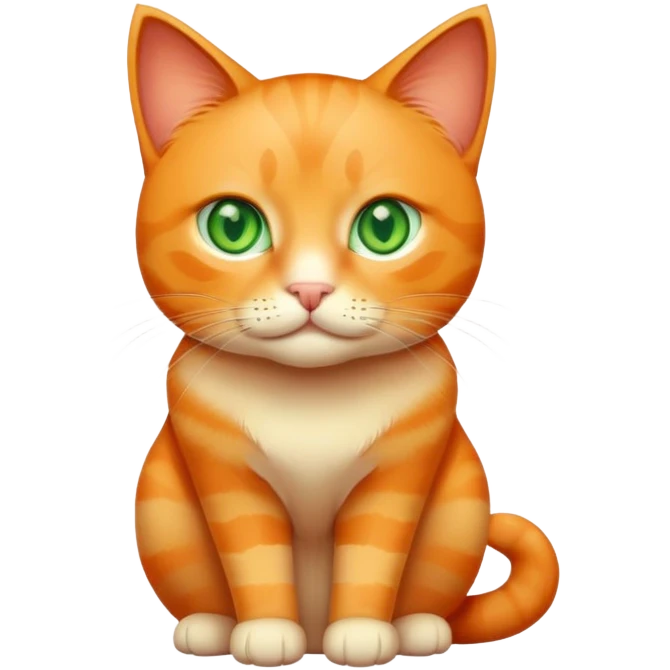 Кубический Светлорыжий кот с зелёными глазами инцел  emoji