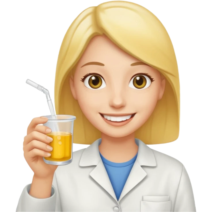 holding pee cup and laughing  emoji