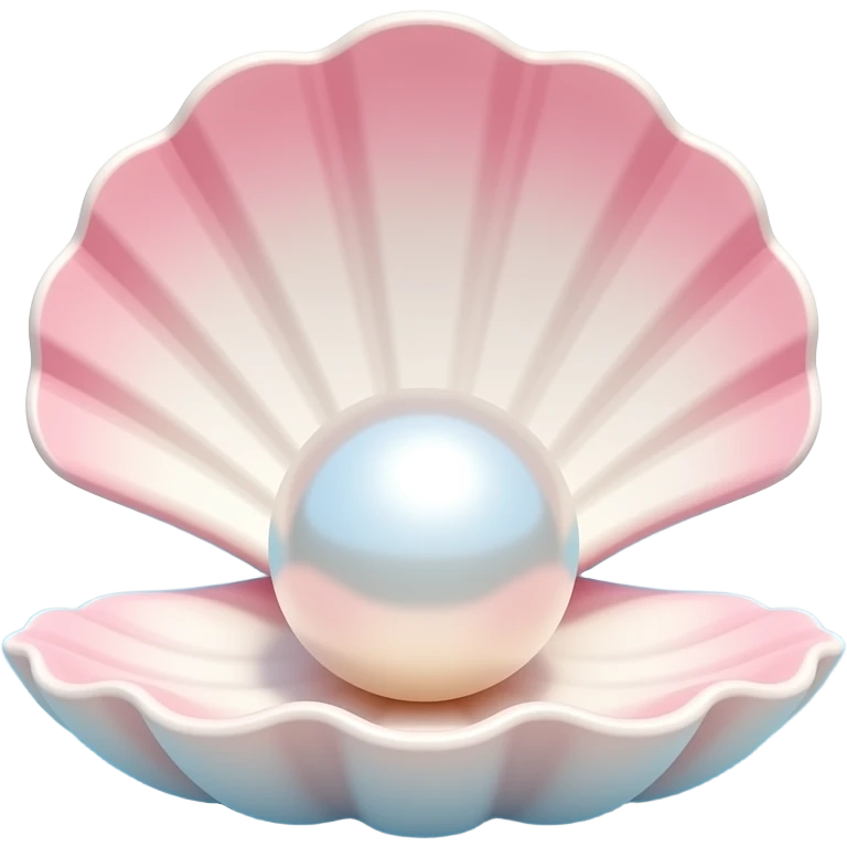 big white Pearl the shell is baby pink and white , sea emoji