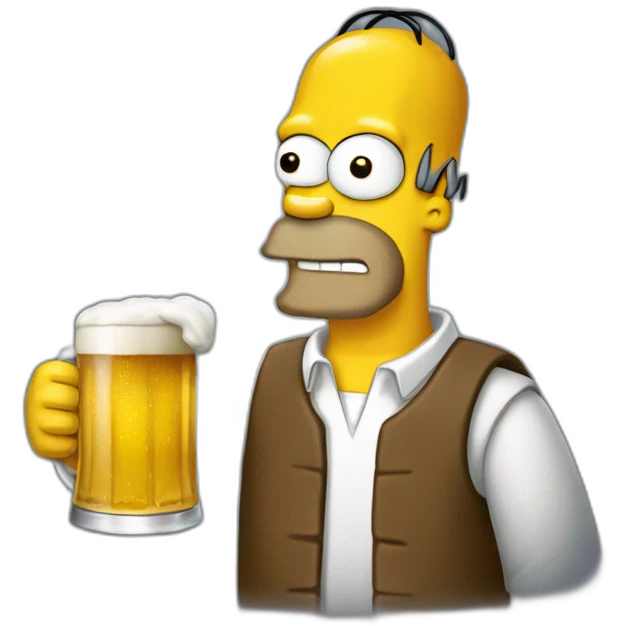 Homer boit une bière emoji