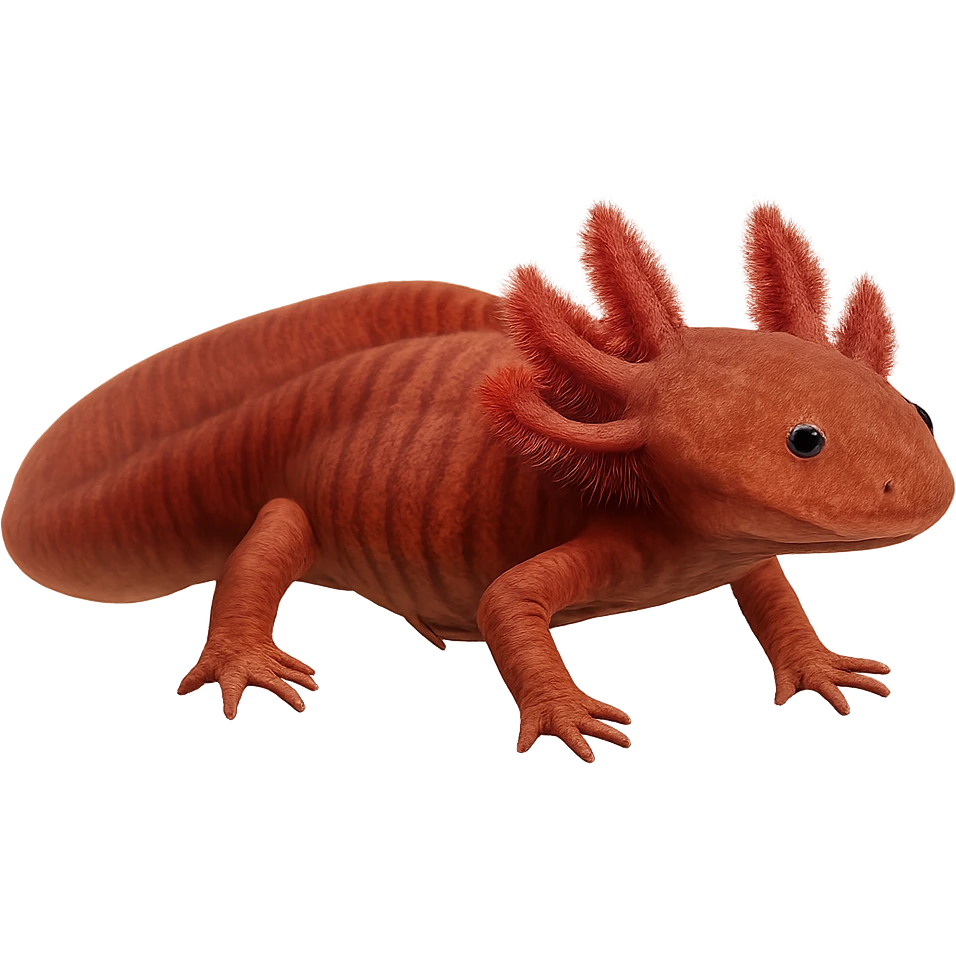 red axolotl, realistic style emoji