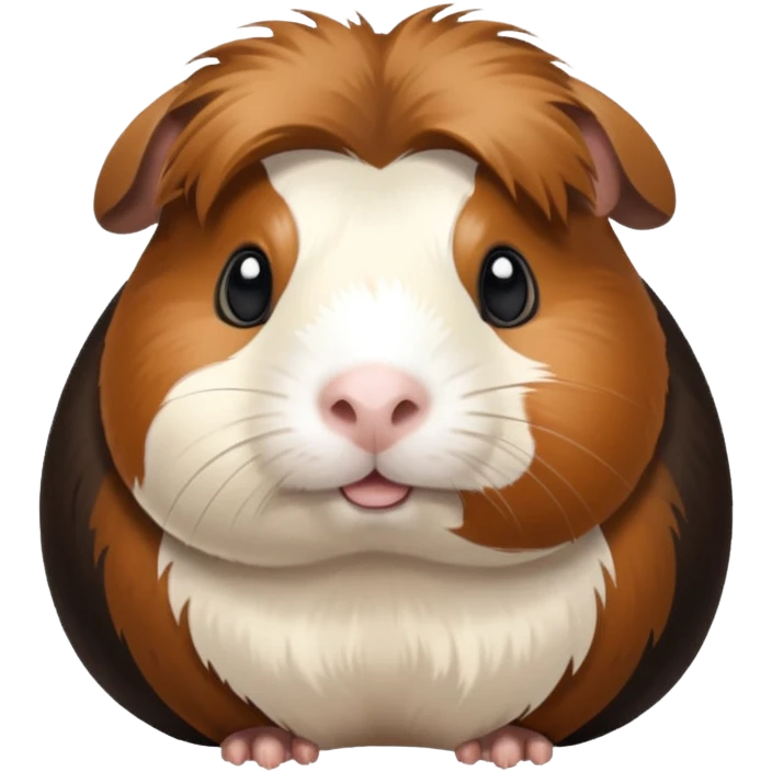 Brown white and black fat ginua pig  emoji