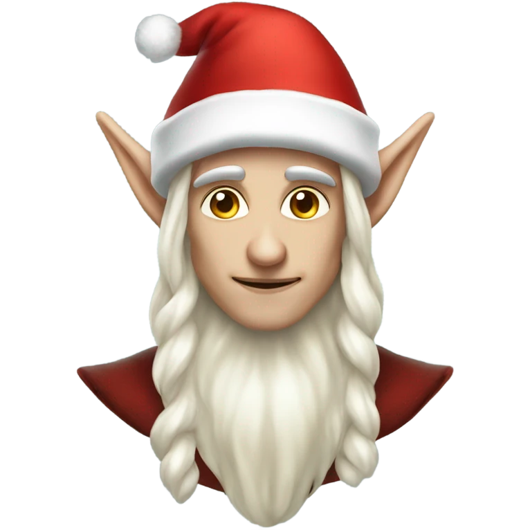 rogue male elf fantasy wearing santa hat emoji