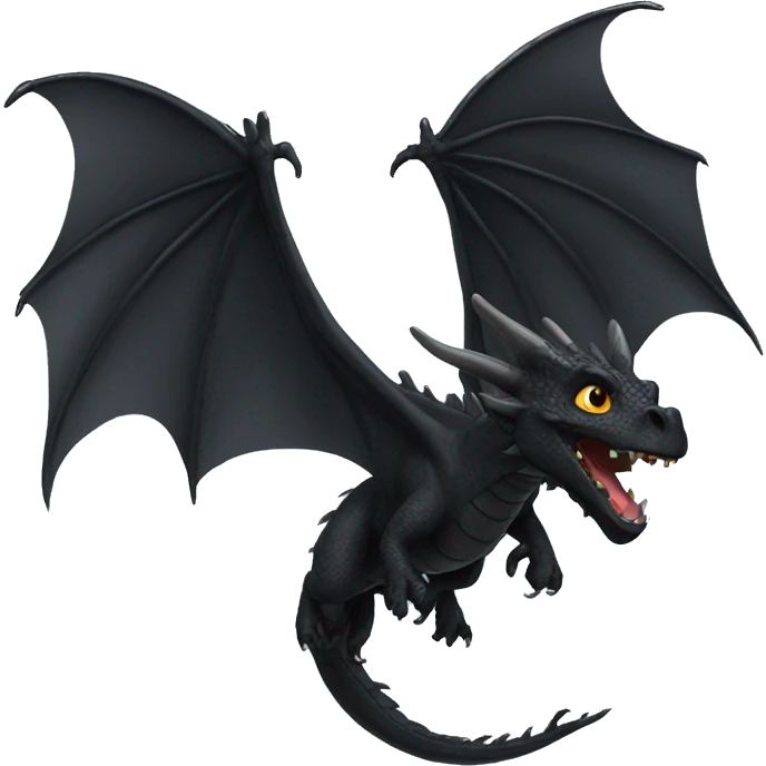 flying black dragon emoji