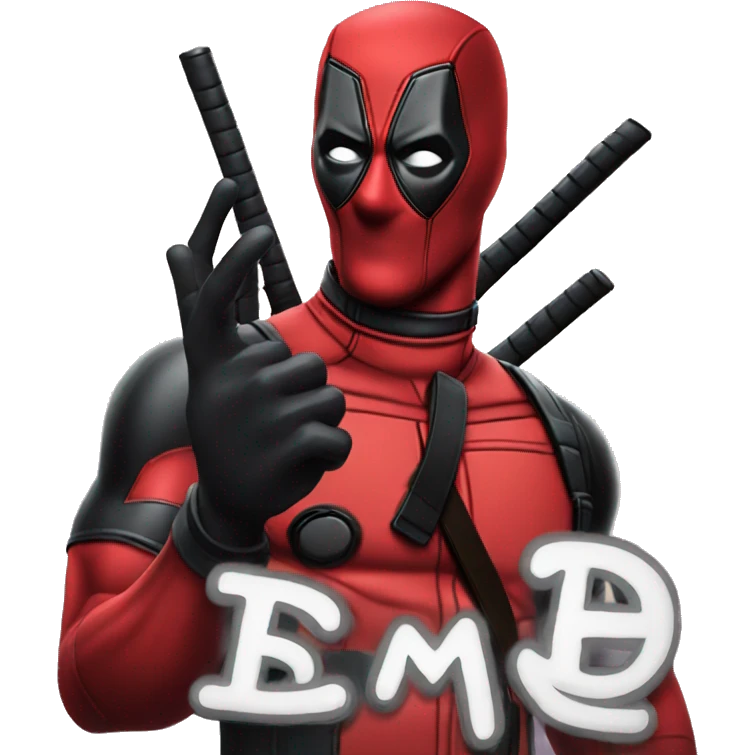 deadpool showing peace sign emoji