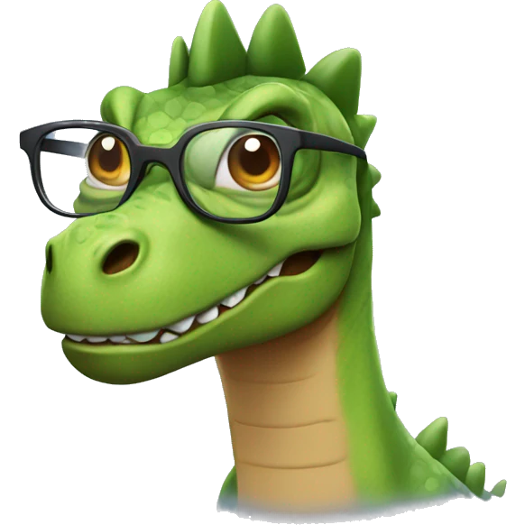 Dinosaur with glasses emoji