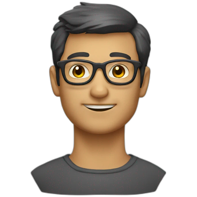 Homme chauve avec lunette emoji
