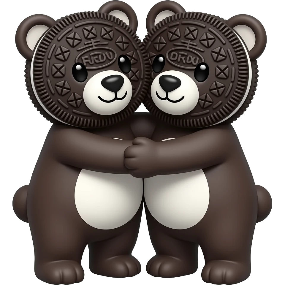Oreo bears hugging emoji