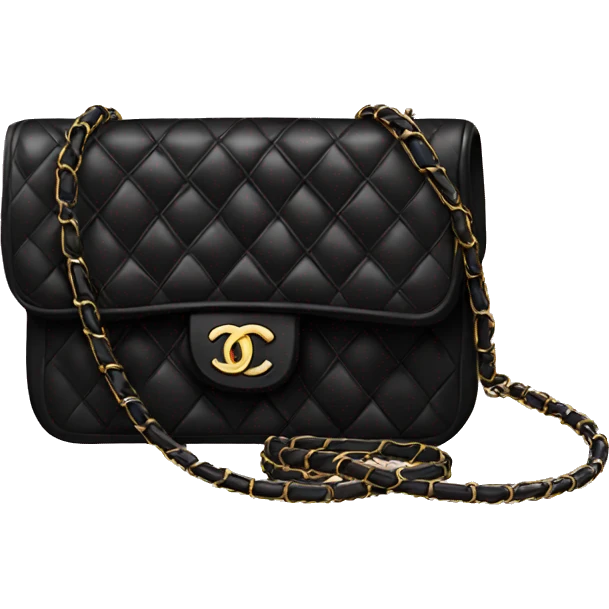 Black classy Chanel bag emoji