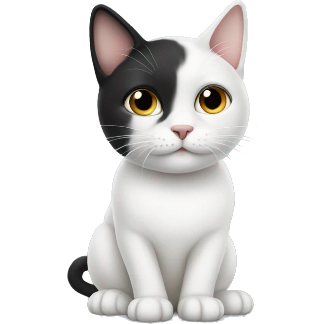 white cat, black ears  emoji